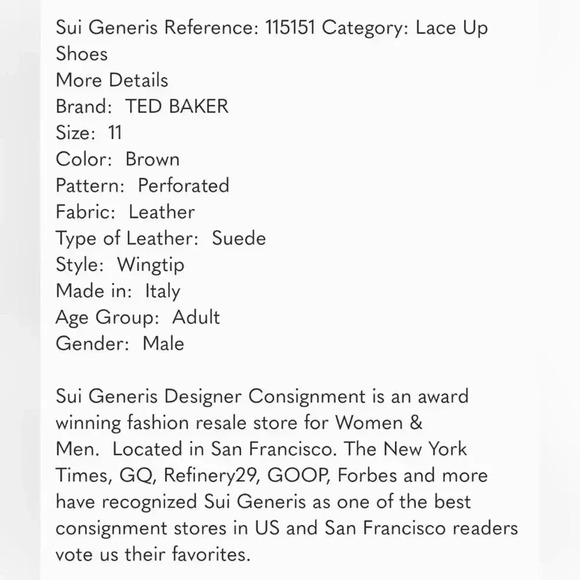 Ted Baker Brown Perforated Leather Wingtip Lace Up Shoes 10 - Picture 10 of 10